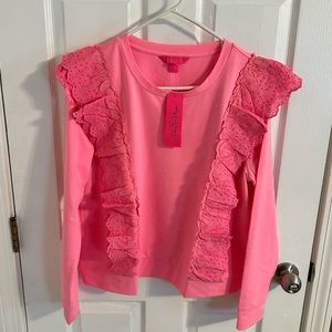 Lilly Pulitzer lightweight ruffle sweatshirt - NWT!
